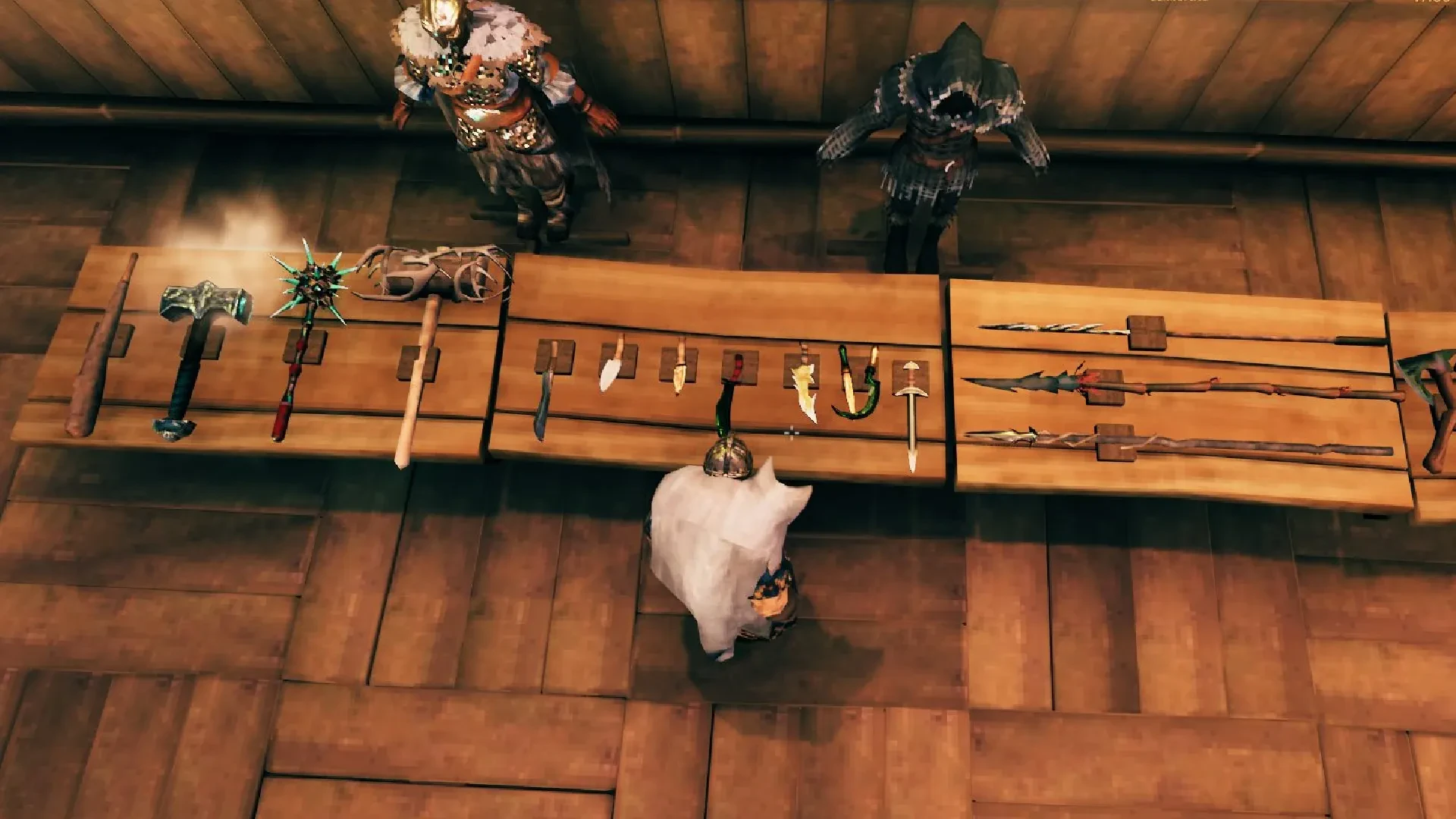 Valheim weapon and armor displays