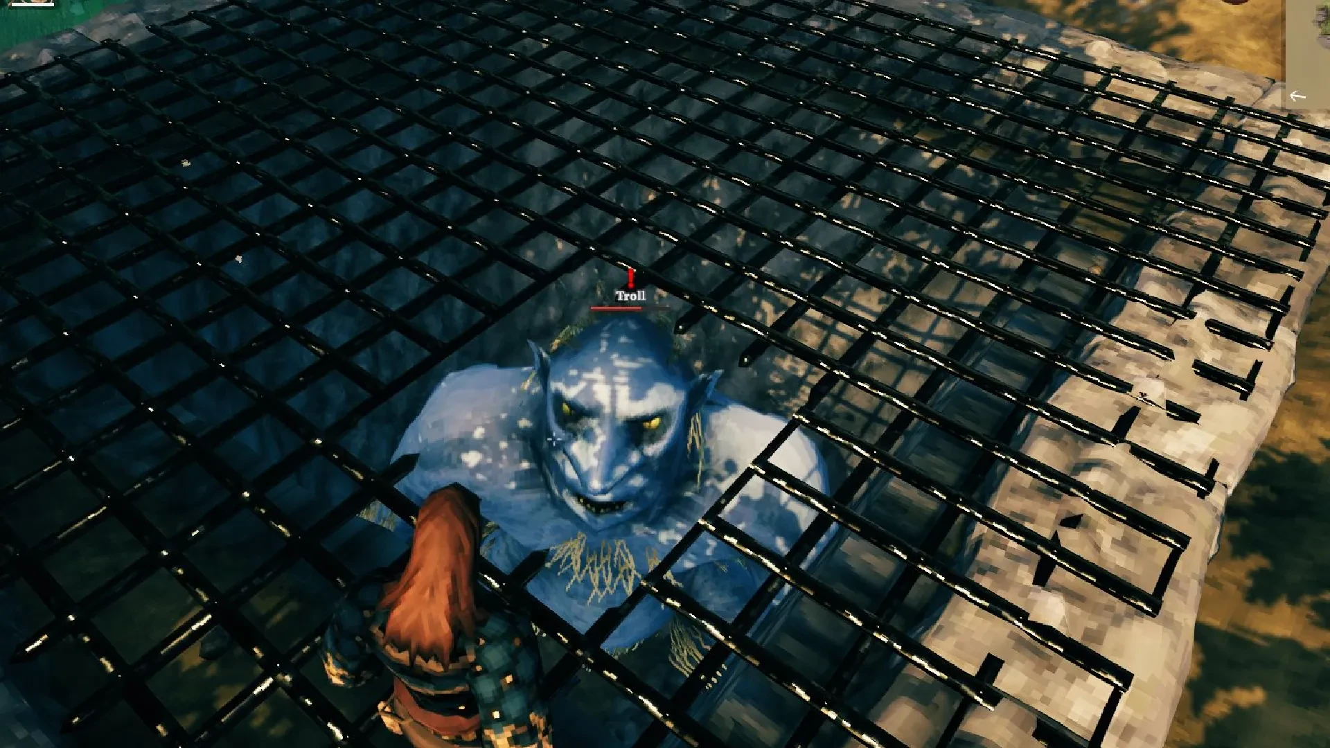 Troll in a hole in Valheim