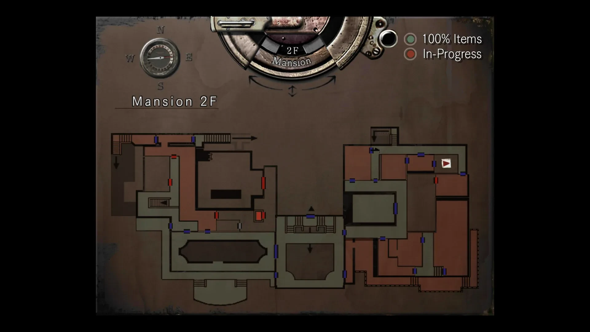 Resident Evil map showing fishtank room